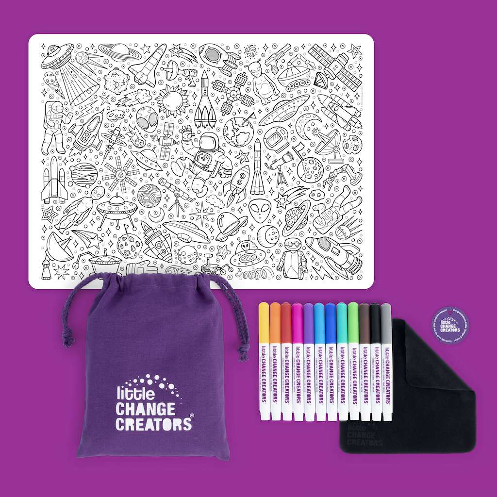 Outer Space Reusable Colouring + Doodle Mat