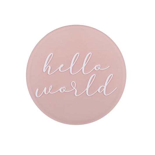 Pink Hello World Plaque