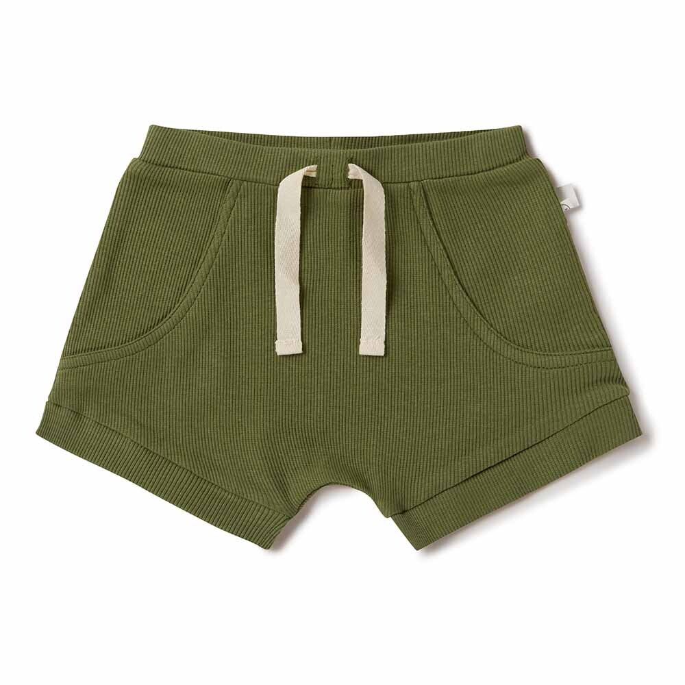 Organic Baby Shorts | Olive