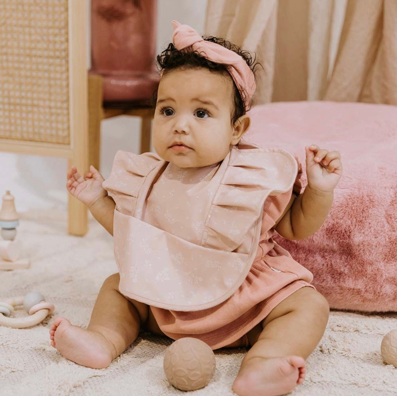 Dusty Rose Snuggle Bib Waterproof