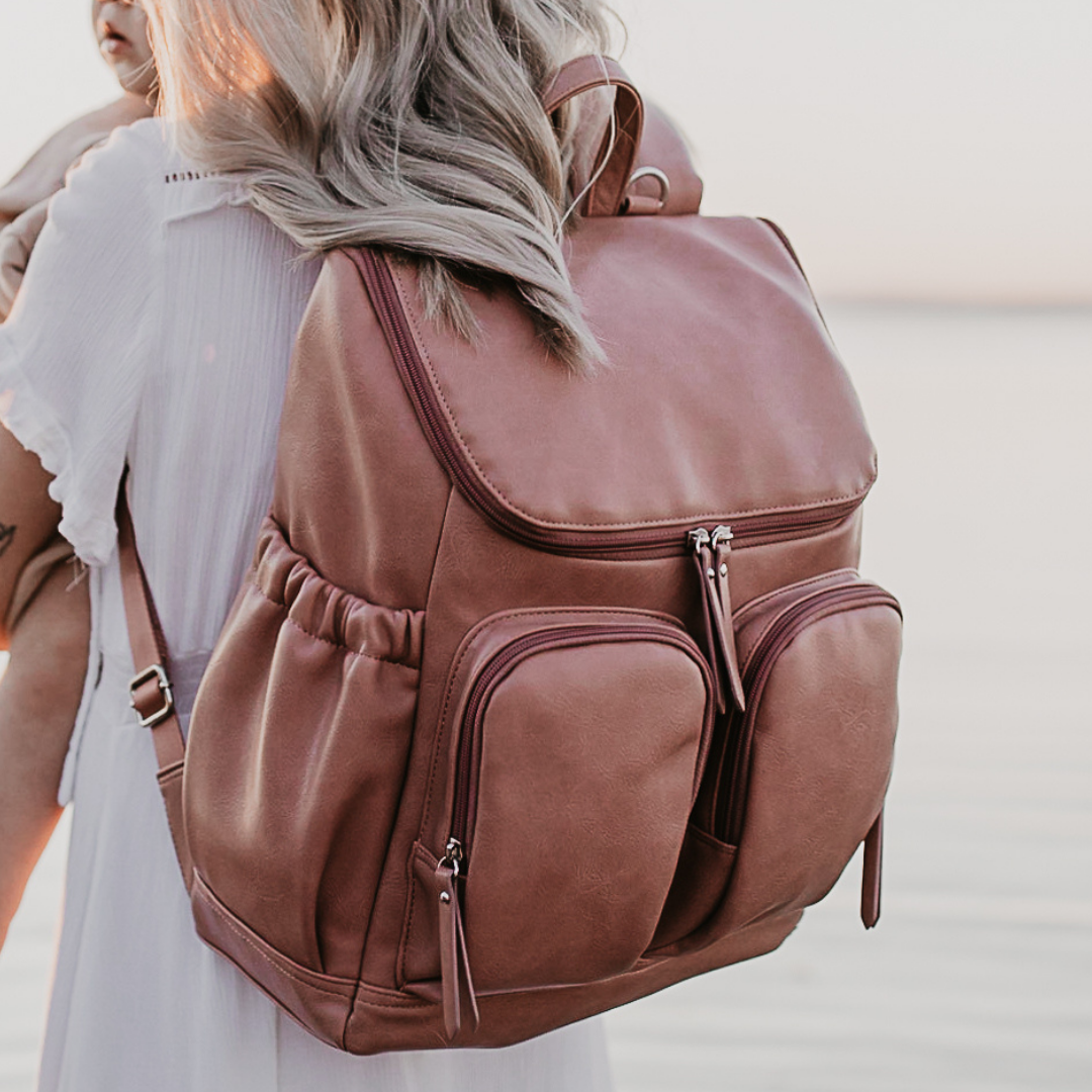 Signature Nappy Backpack - Rose Vegan Leather