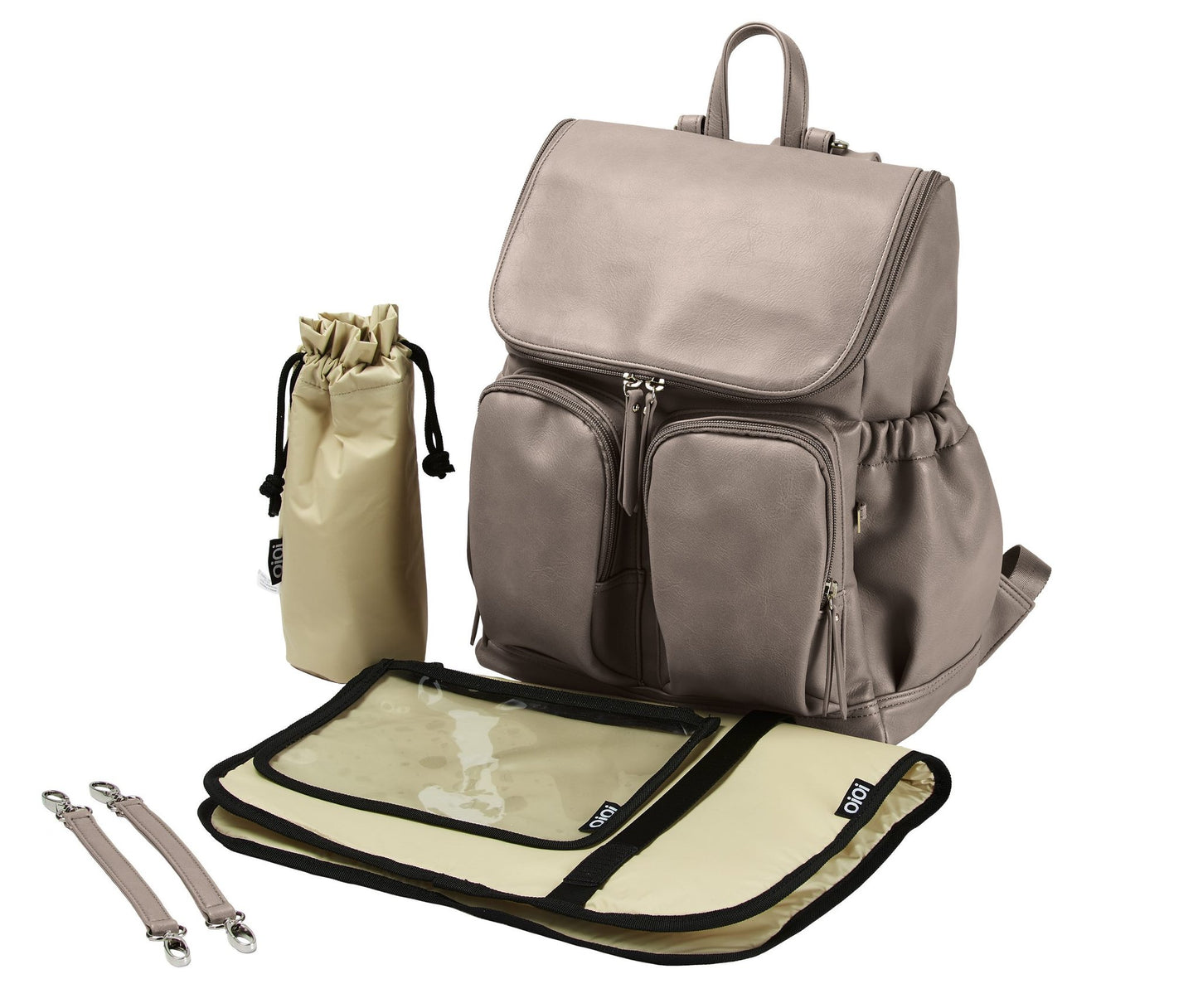 Signature Nappy Backpack - Taupe Vegan Leather