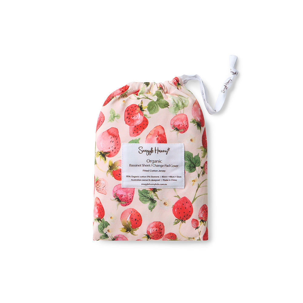 Strawberry Bassinet Sheet & Change Pad Cover