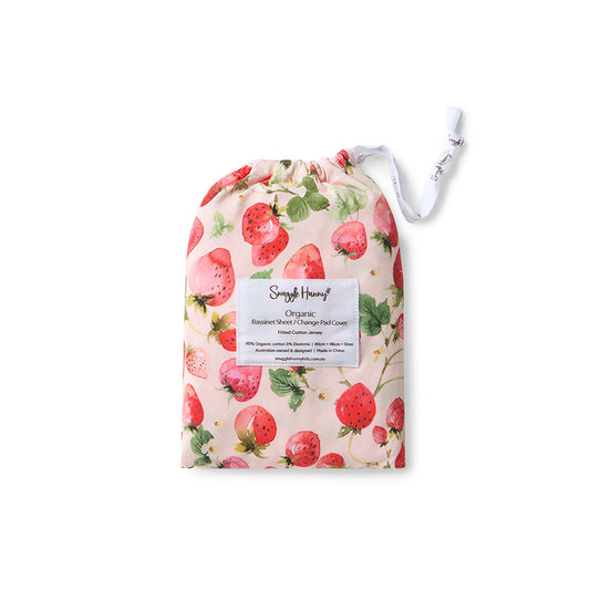 Strawberry Bassinet Sheet & Change Pad Cover