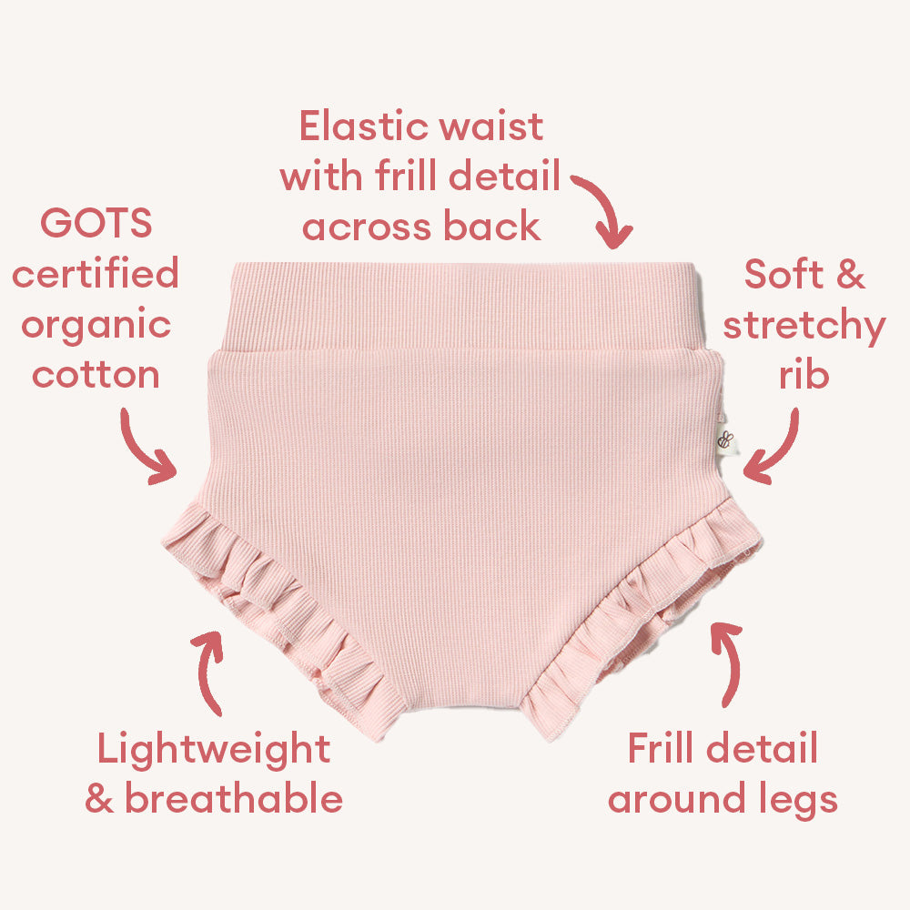Baby Pink Organic Bloomers