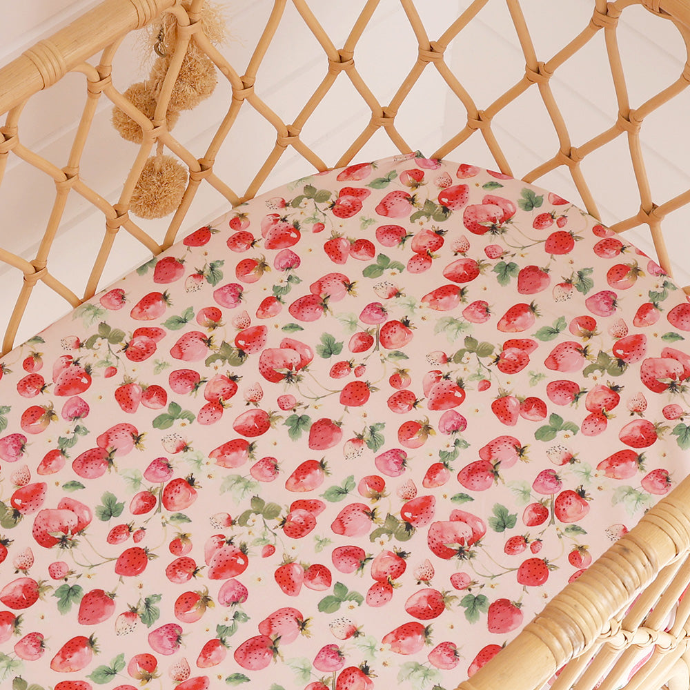 Strawberry Bassinet Sheet & Change Pad Cover