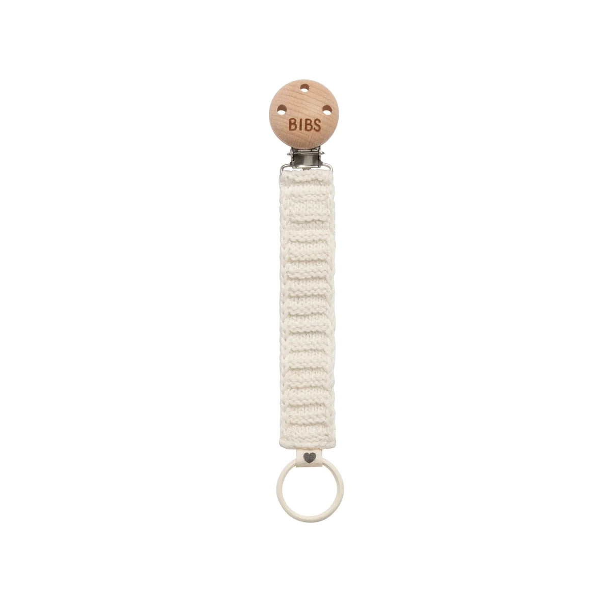 Knitted Pacifier Clip - Ivory