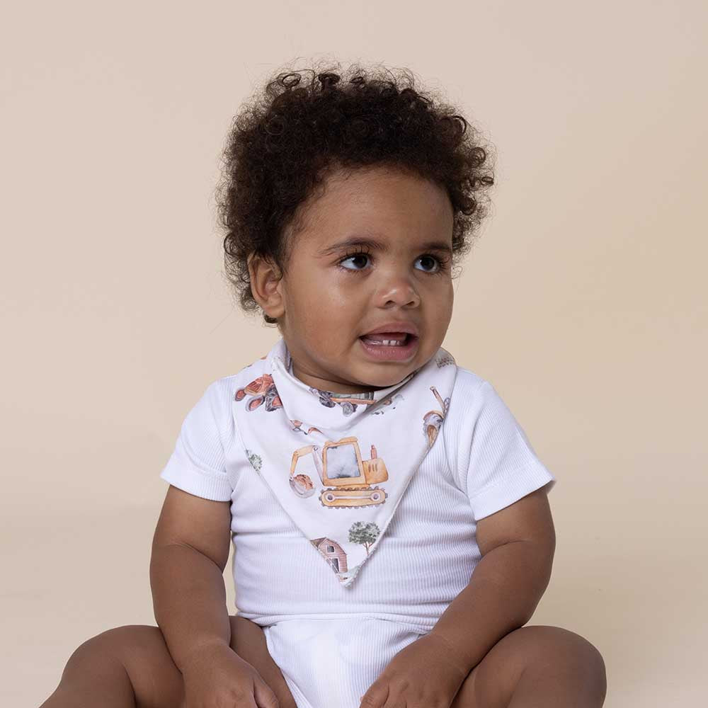 Diggers & Tractors Dribble Bib