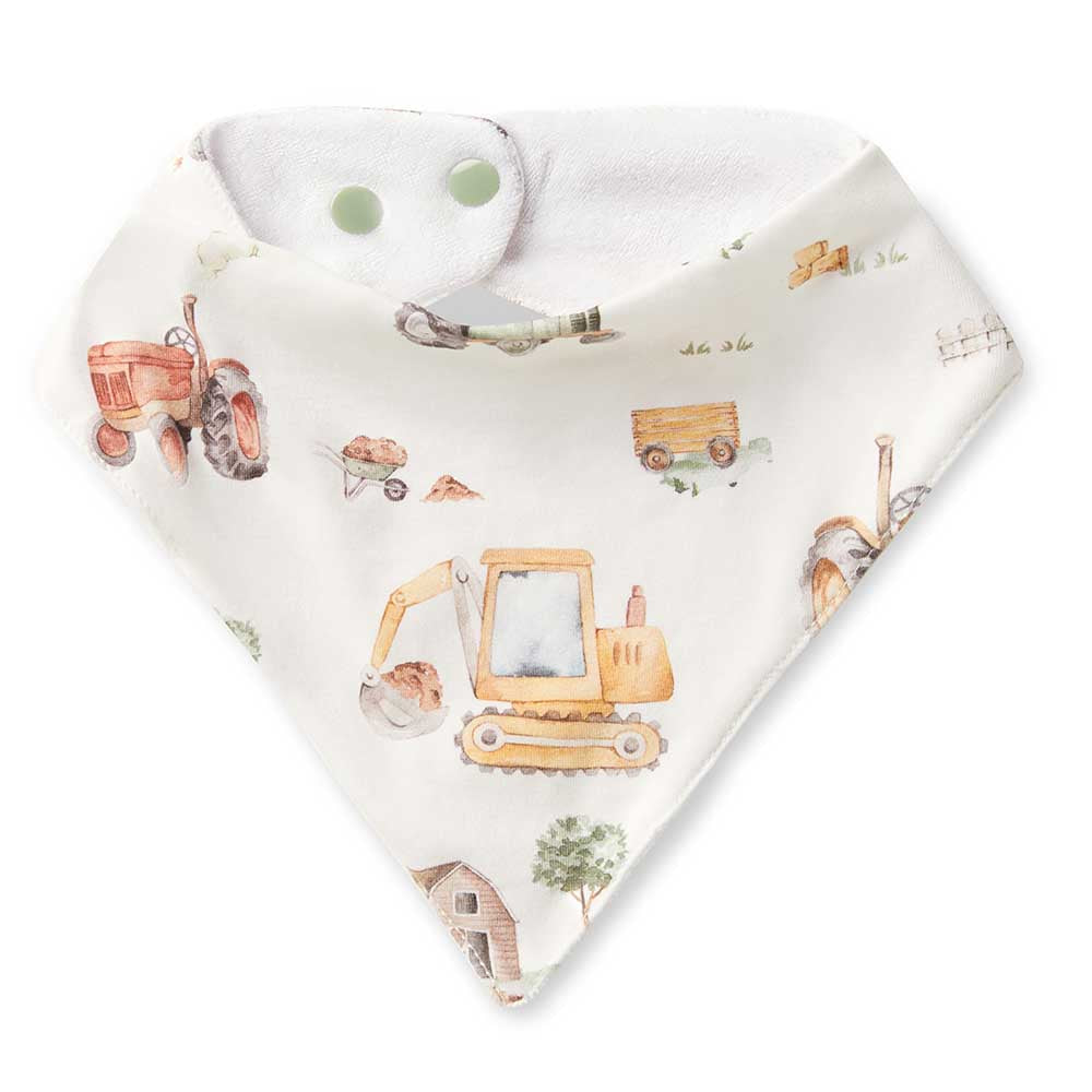 Diggers & Tractors Dribble Bib