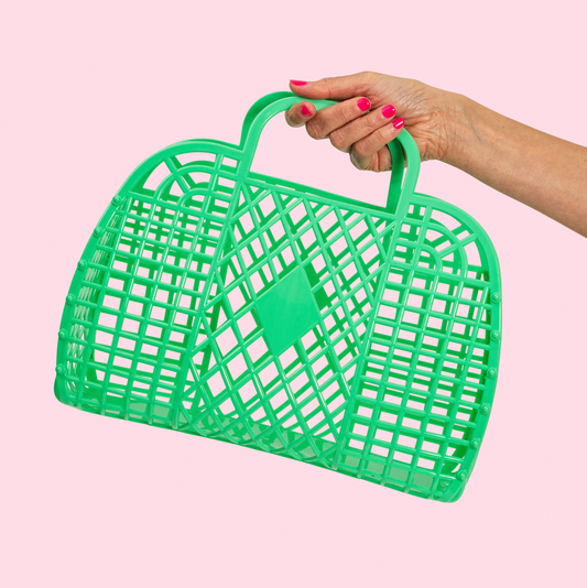 Large Retro Basket - Green