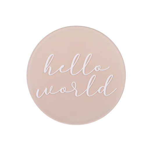 Cream Hello World Plaque