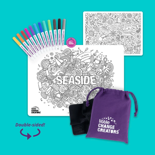Seaside Reusable Colouring + Doodle Mat