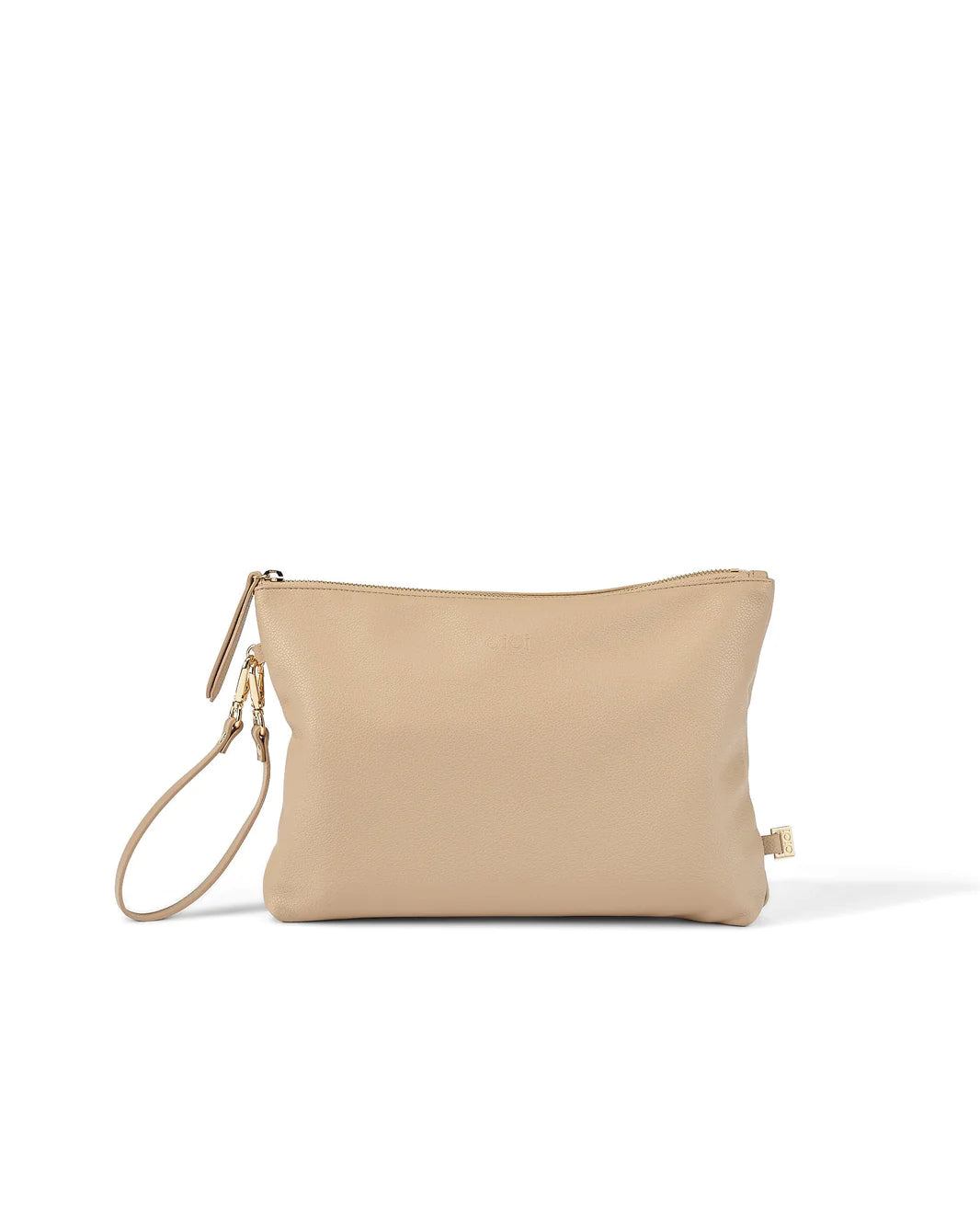 Faux Leather Nappy Changing Pouch - Oat