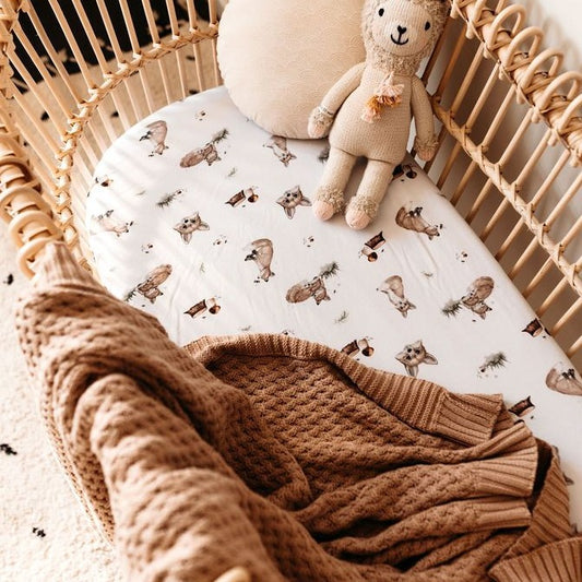 Hazelnut Diamond Knit Baby Blanket