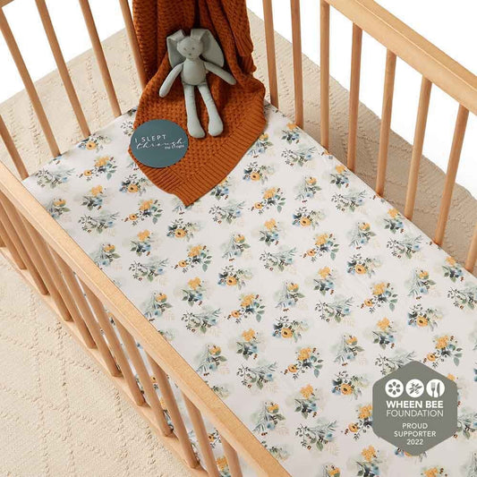 Garden Bee Fitted Cot Sheet