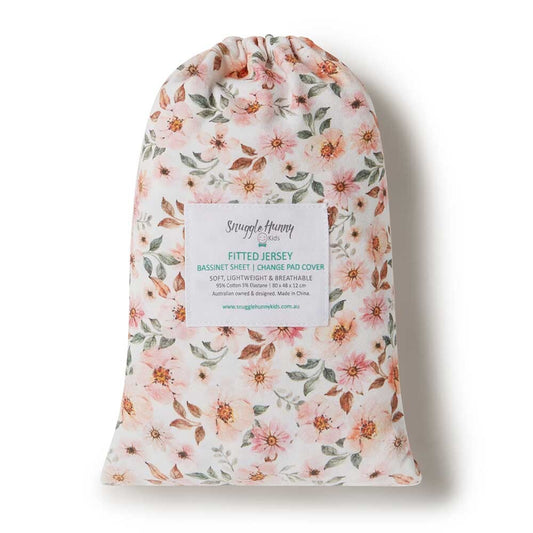 Spring Floral Bassinet Sheet & Change Pad Cover