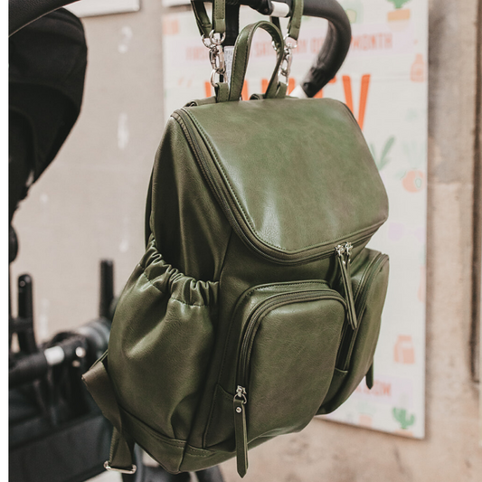 Nappy Backpack Faux Leather - Olive
