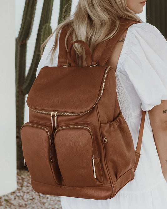 Leather Nappy Backpack - Terracotta