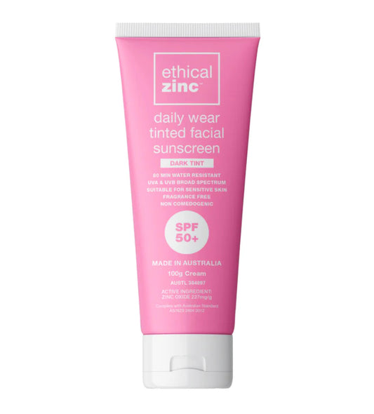 ETHICAL ZINC | Daily Wear Tinted Facial Sunscreen DARK TINT SPF 50+
