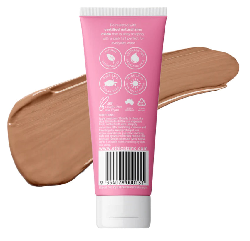 ETHICAL ZINC | Daily Wear Tinted Facial Sunscreen DARK TINT SPF 50+