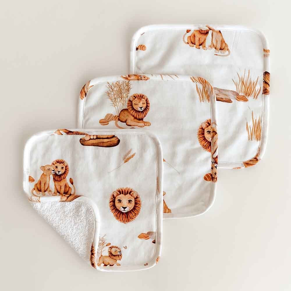 Lion Organic Wash Cloth 3pk